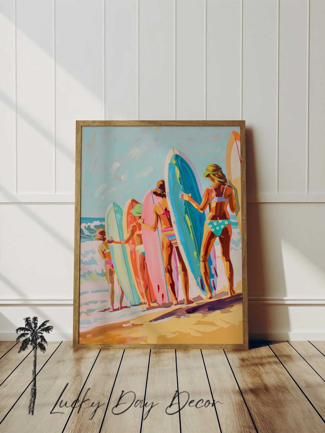 Boards And Babes Vintage Coastal Travel Poster