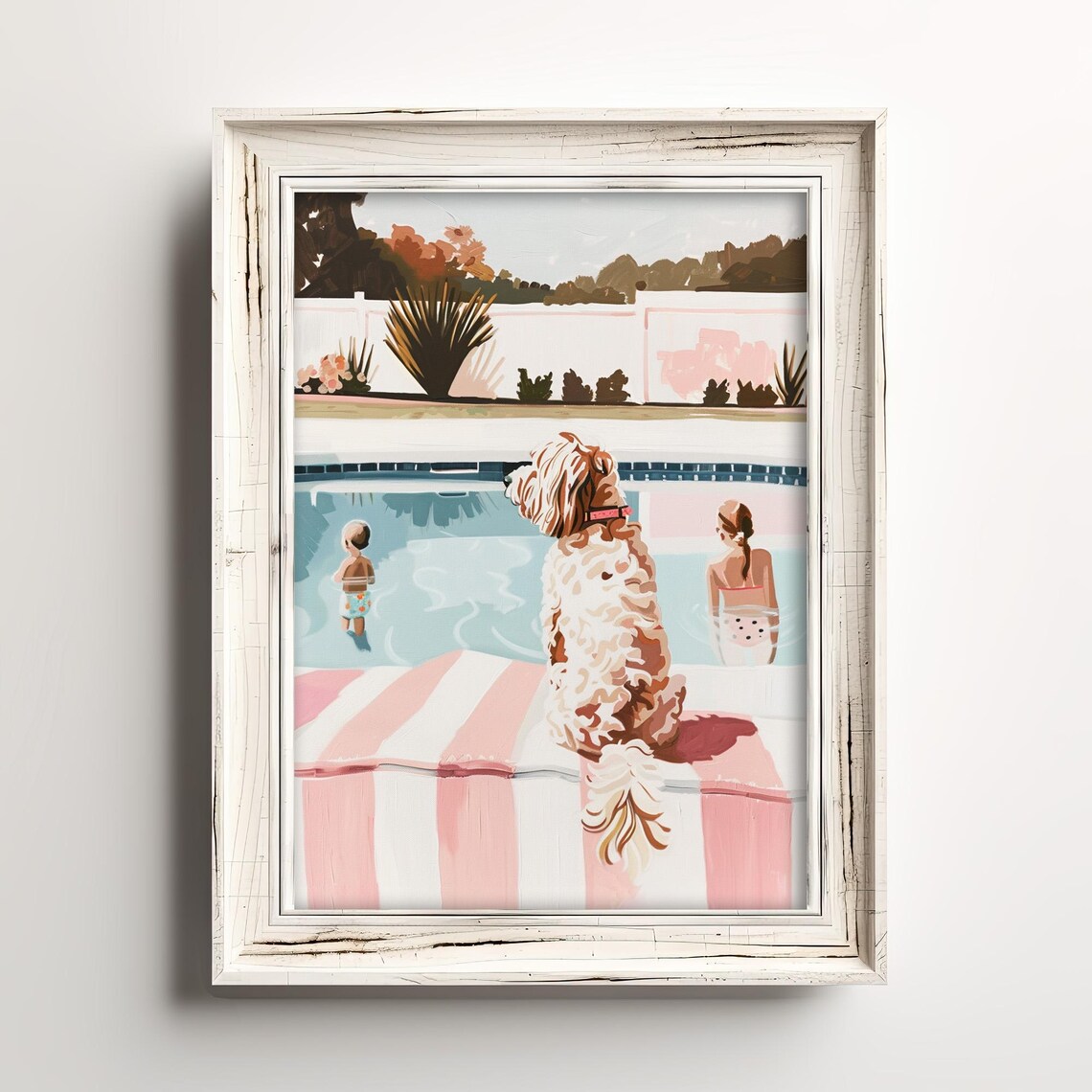 Golden Doodle Watches Kids Swim Retro Family Pool Print
