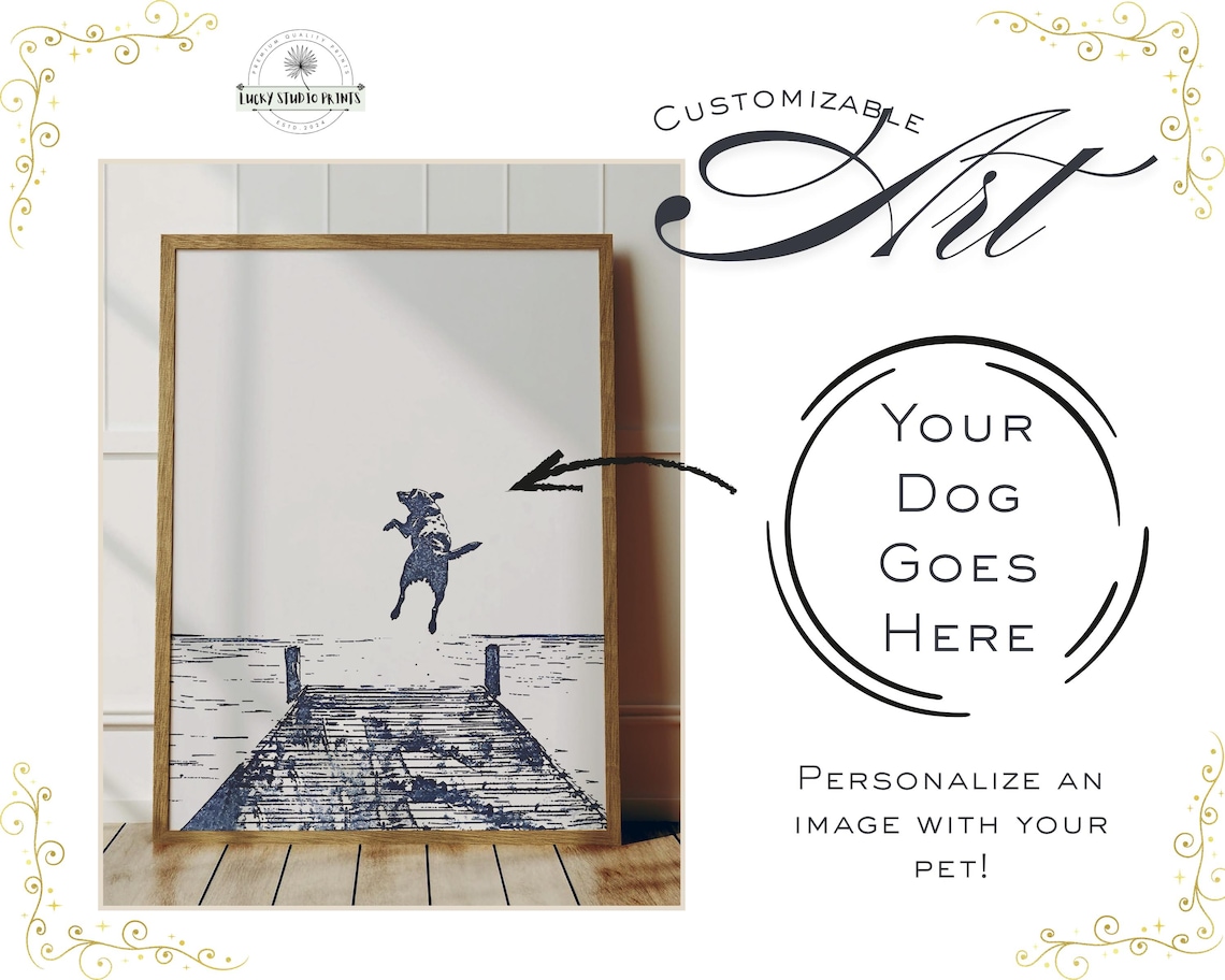 Custom Pet Portrait Illustration Sketch Wall Art Print