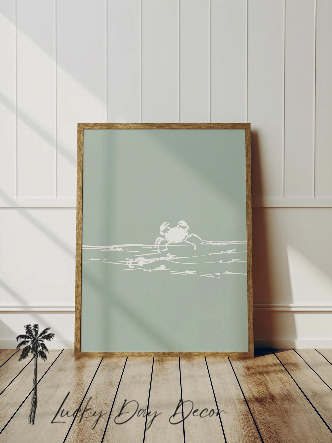 Sea Crab Sketch Life Art Print, Beach Decor