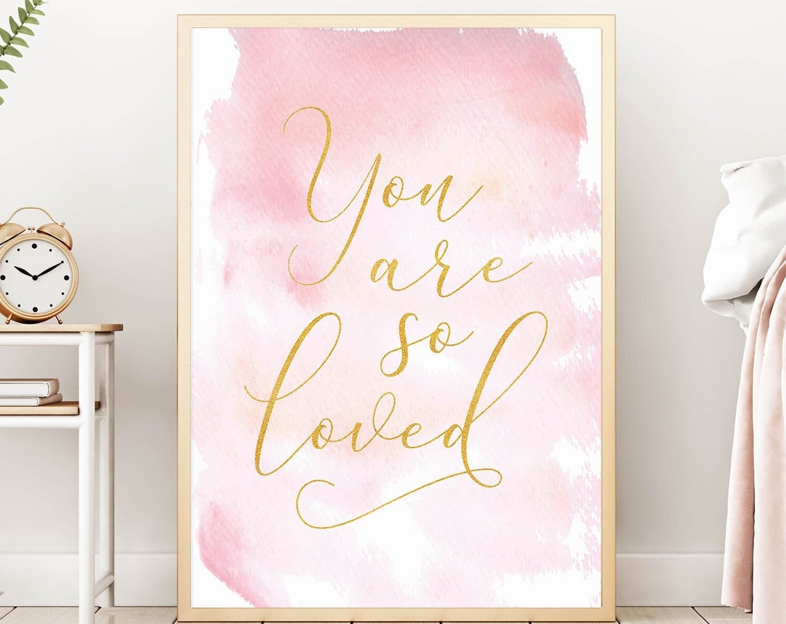 Nursery Wall Art Girl You Are So Loved Girl Nursery Print Pink Baby Girl Wall Decor Above Crib Wall Art Toddler Room Decor Art - Image 5