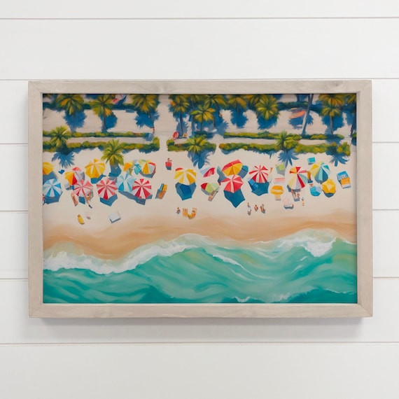 Beach Aerial Painting Landscape Art Print