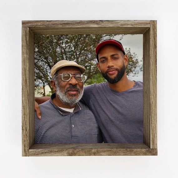 Gift For Dad Custom Photo Wood Framed Wall Art Idea Unique Frame