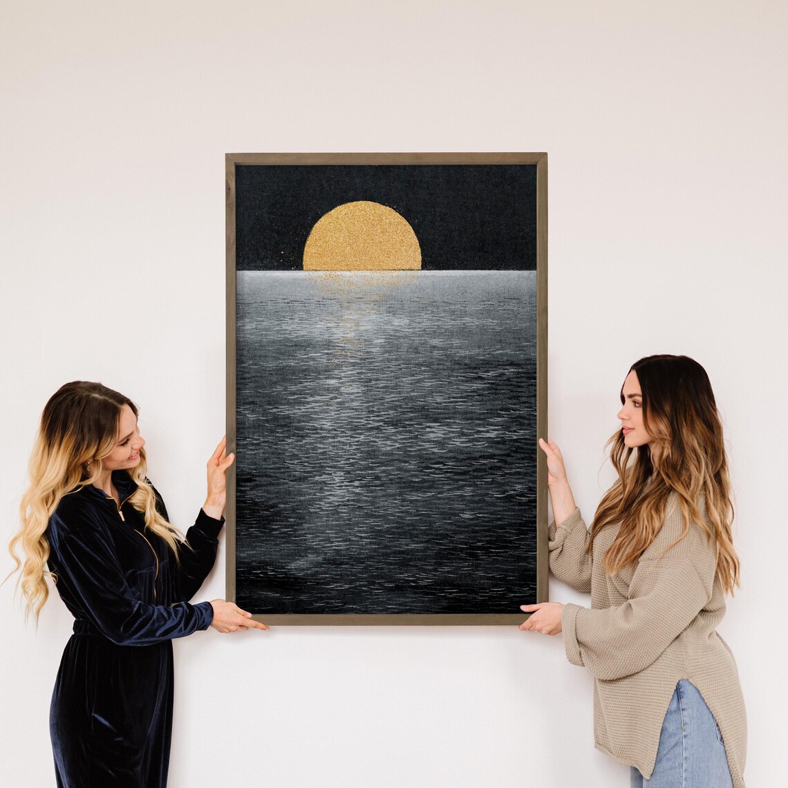 Moon Rising Nature Art Print, Celestial Wall Art