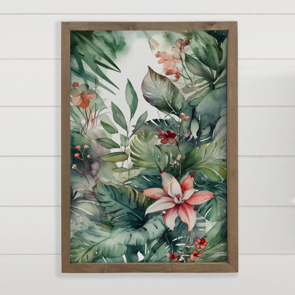 Tropical Bliss Wall Art Canvas Wood Framed Wooden Sign