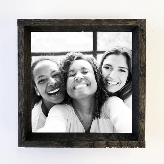 Gifts For Friends Bff Best Friend Custom Photo Wall Art Personalized Wood Framed Unique