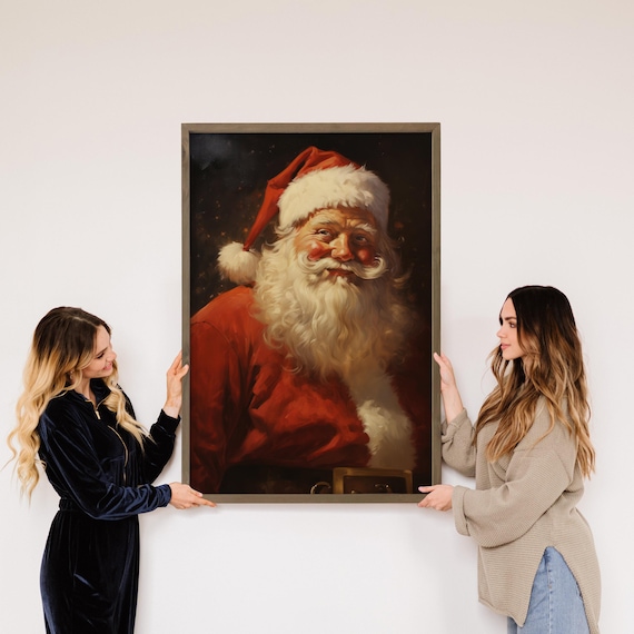 Santa Dark Portrait Holiday Art Print
