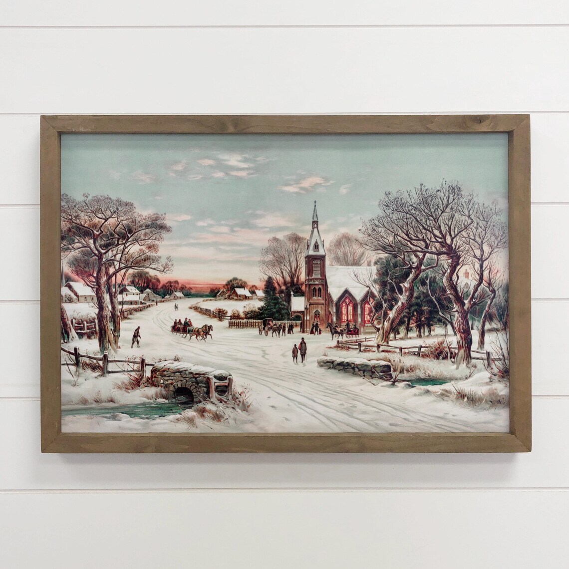 Christmas Eve Town Holiday Wall Art Print