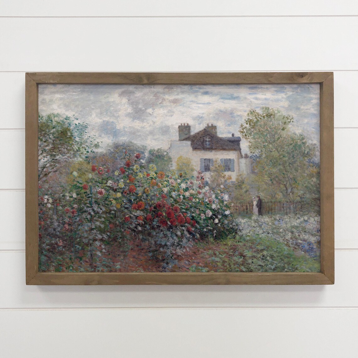 Monet Garden In Bloom Impressionist Flower House Reproduction Poster