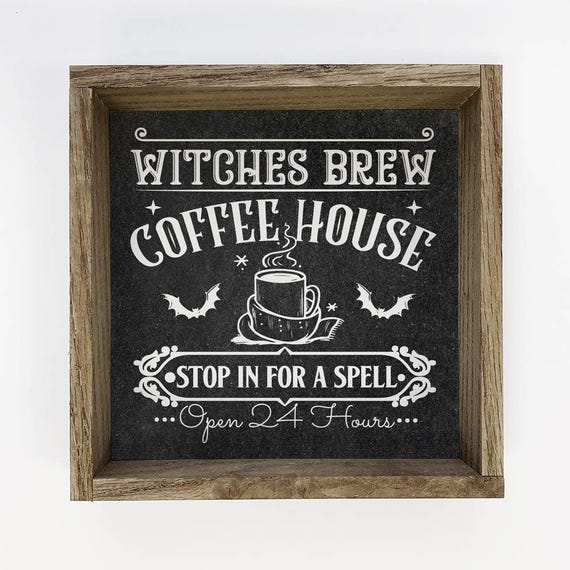Witches Brew Coffee House Halloween Kitchen Art Print