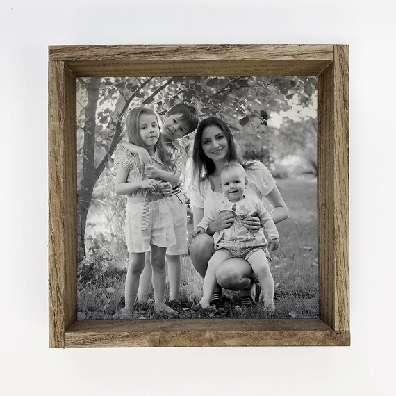 Personalized Black and White Family Photo Mother Keepsake Print