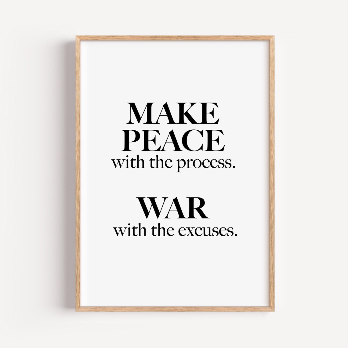 Motivational Typography Print Make Peace With The Process Jpg Pdf