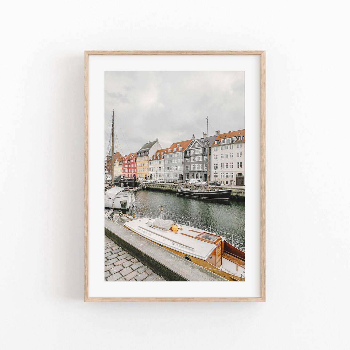 Denmark Scandinavian Boats Travel Poster Print