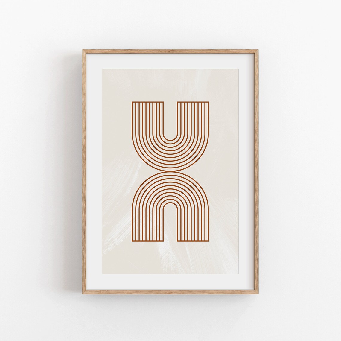 Abstract Geometric Line Art, Boho Neutral Print