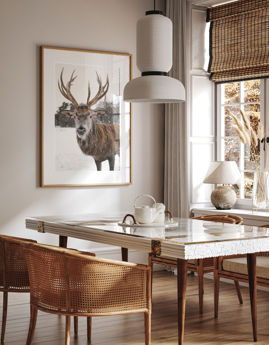 Deer Art Print, Modern Minimalist Poster
