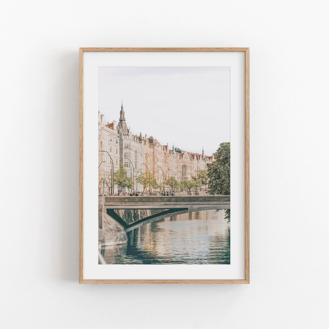 Prague Czech Republic River Bridge Old Town Photography Print