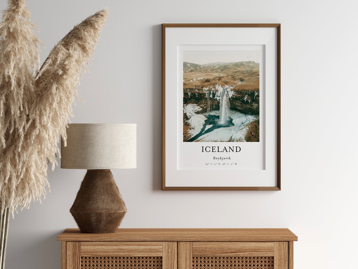 Iceland Reykjavik Travel Poster, Landscape Art Print - Image 2