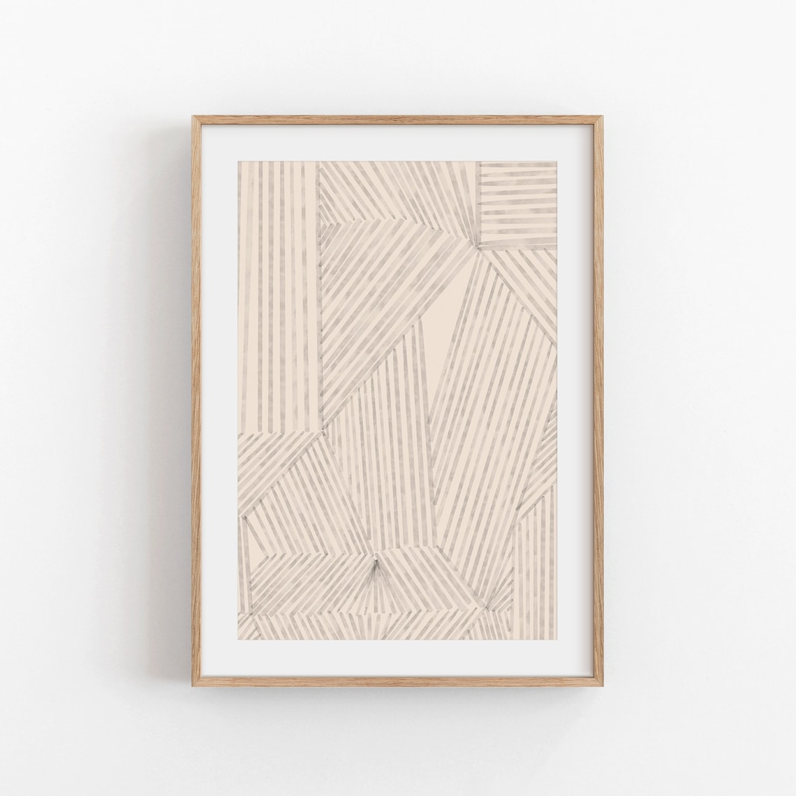 Abstract Line Art Poster, Modern Beige Decor