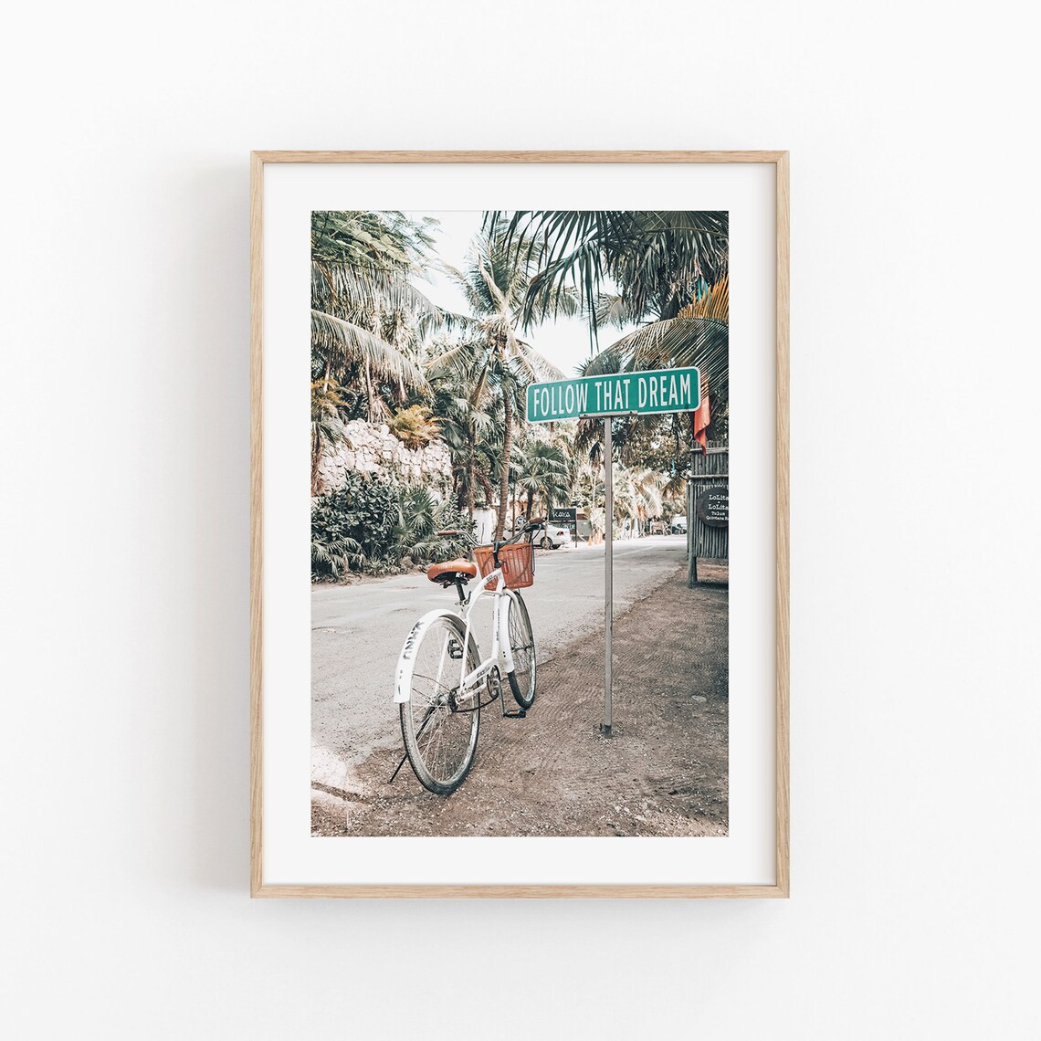 Bike Travel Art Print, Modern Minimalist Poster