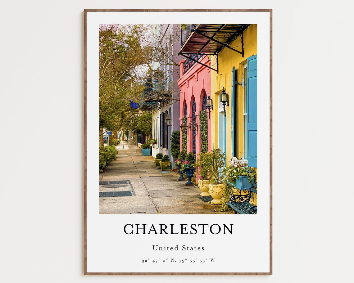 South Carolina Travel Poster, USA City Architecture