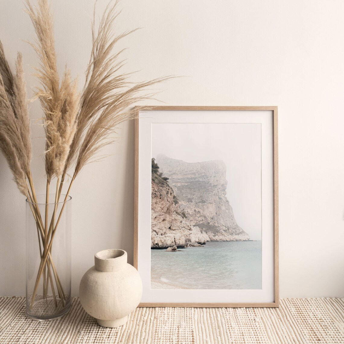 Beach Print Modern Minimalist Poster, Mediterranean Sea