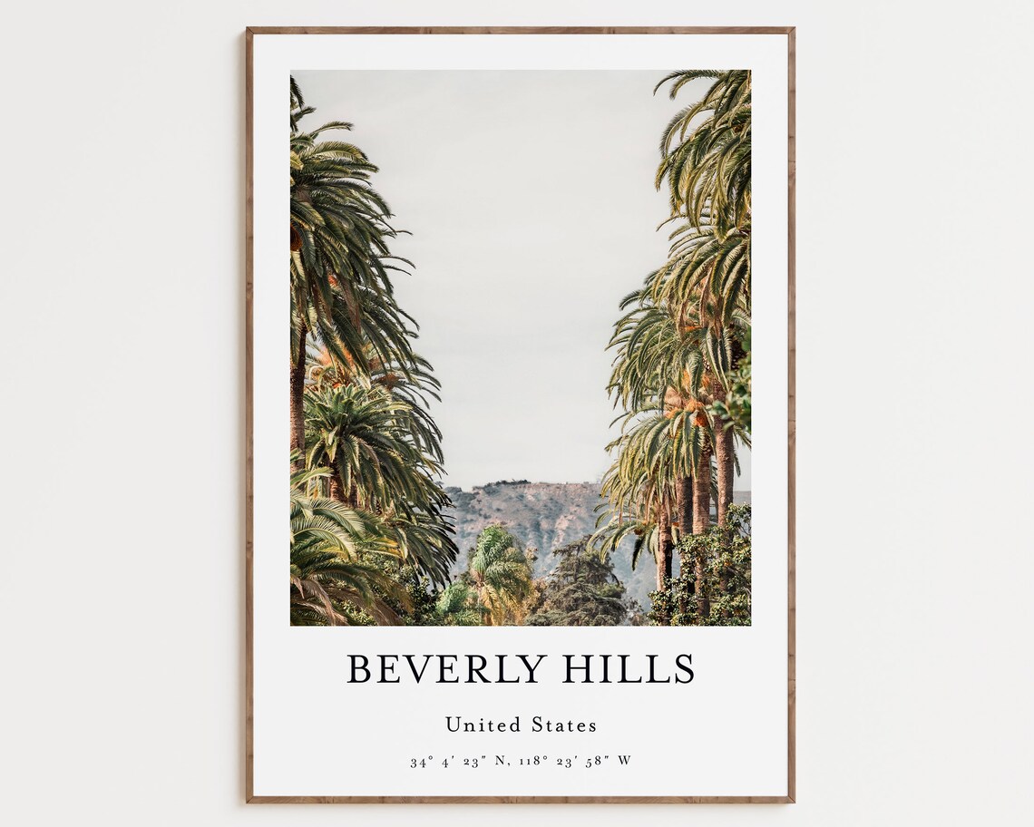 California Travel Poster, Beverly Hills Place Print - Image 4