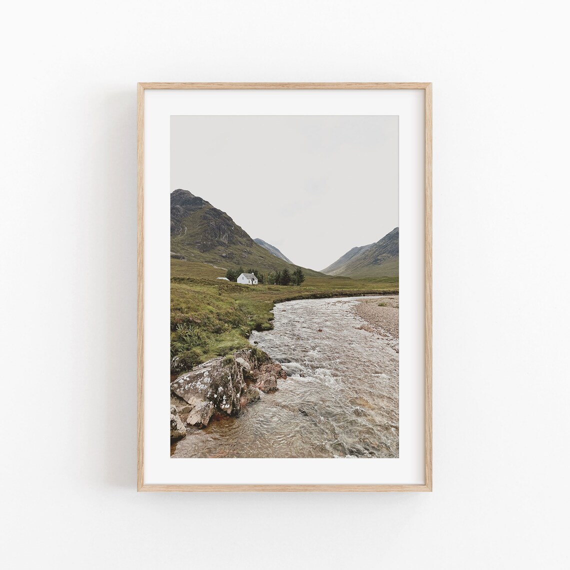 Scotland River Flowers Botanical Travel Art Print