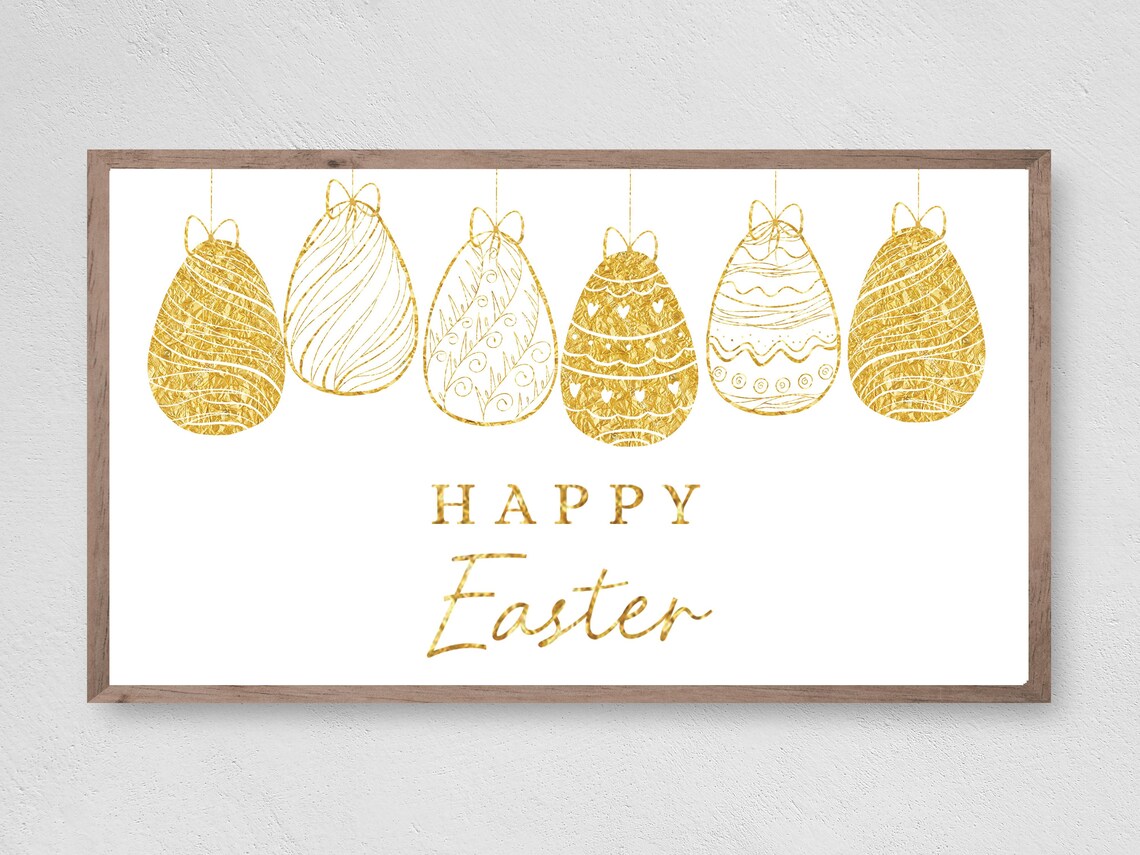 Happy Easter Frame TV Art, Instant Spring Decor