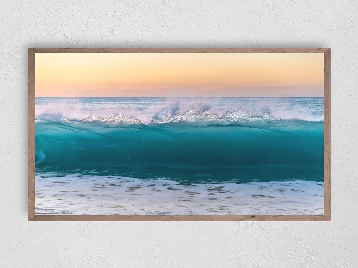 Ocean Wave Beach Fun, Modern Decor Art Print