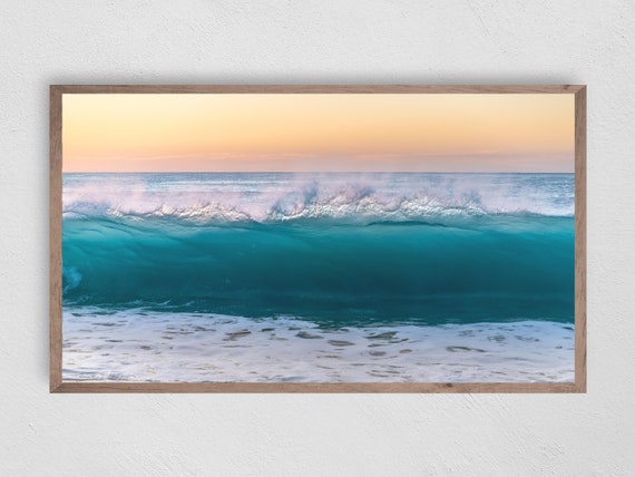 Ocean Wave Beach Fun, Modern Decor Art Print