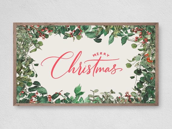 Christmas Holly Holiday Art Print, Christmas Decor