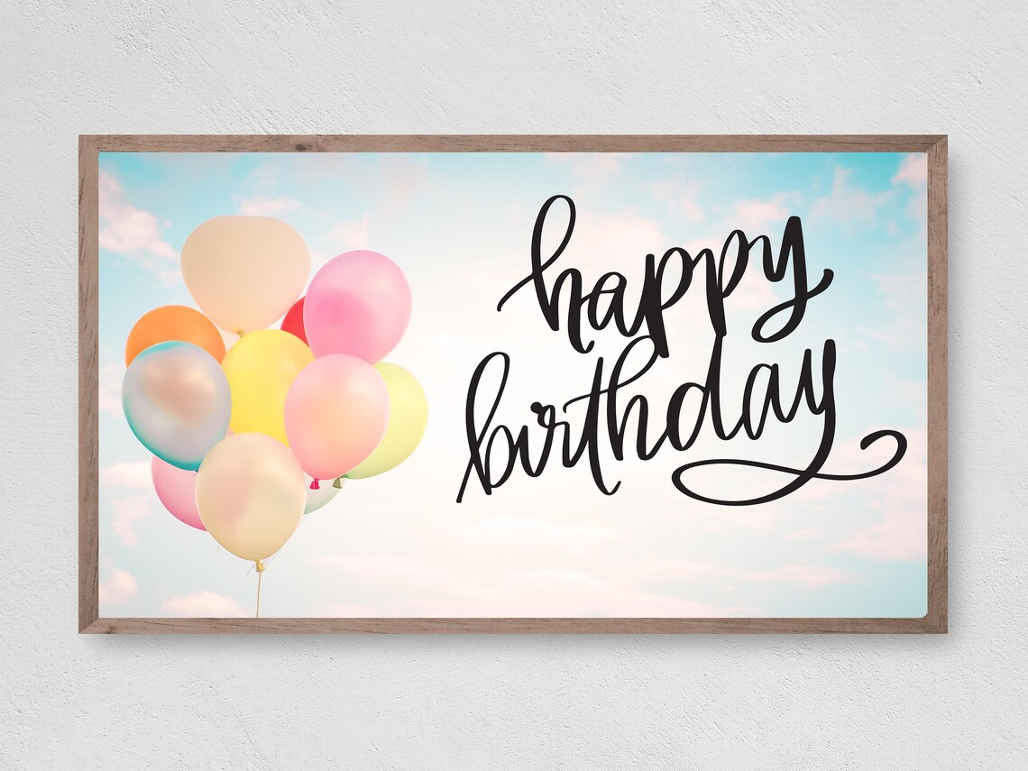 Happy Birthday Pretty Balloons Art Print