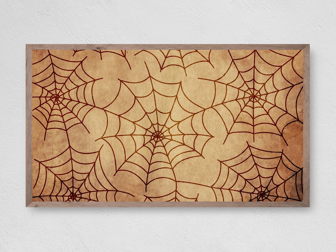 Vintage Spider Web Halloween TV Art Poster