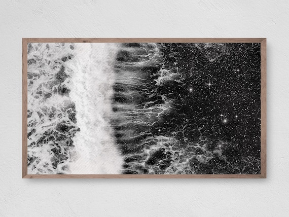Starry Sky Waves, Celestial Ocean Art Print