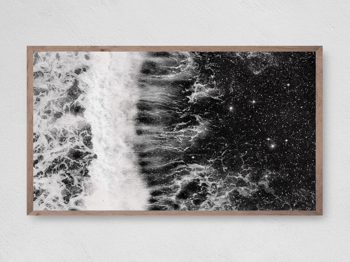 Starry Sky Waves, Celestial Ocean Art Print