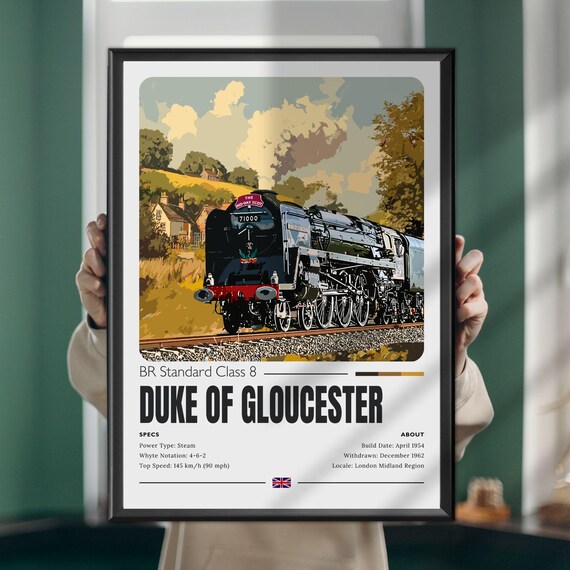 Duke of Gloucester BR Standard Class 8 Steam Locomotive Art Poster
