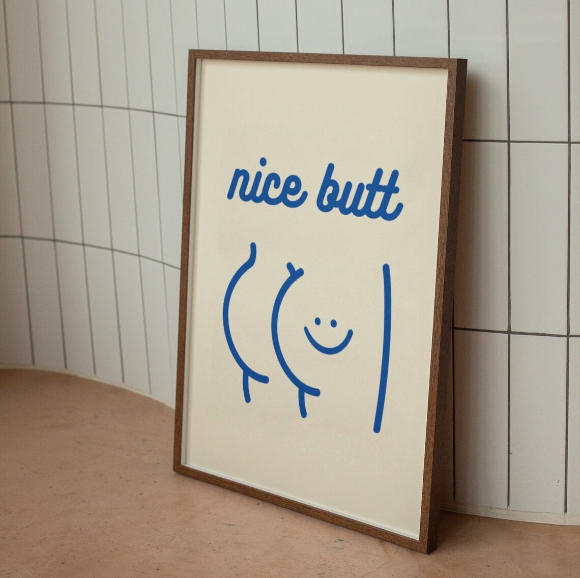 Nice Butt Funny Bathroom Retro Toilet Art Print - Image 2
