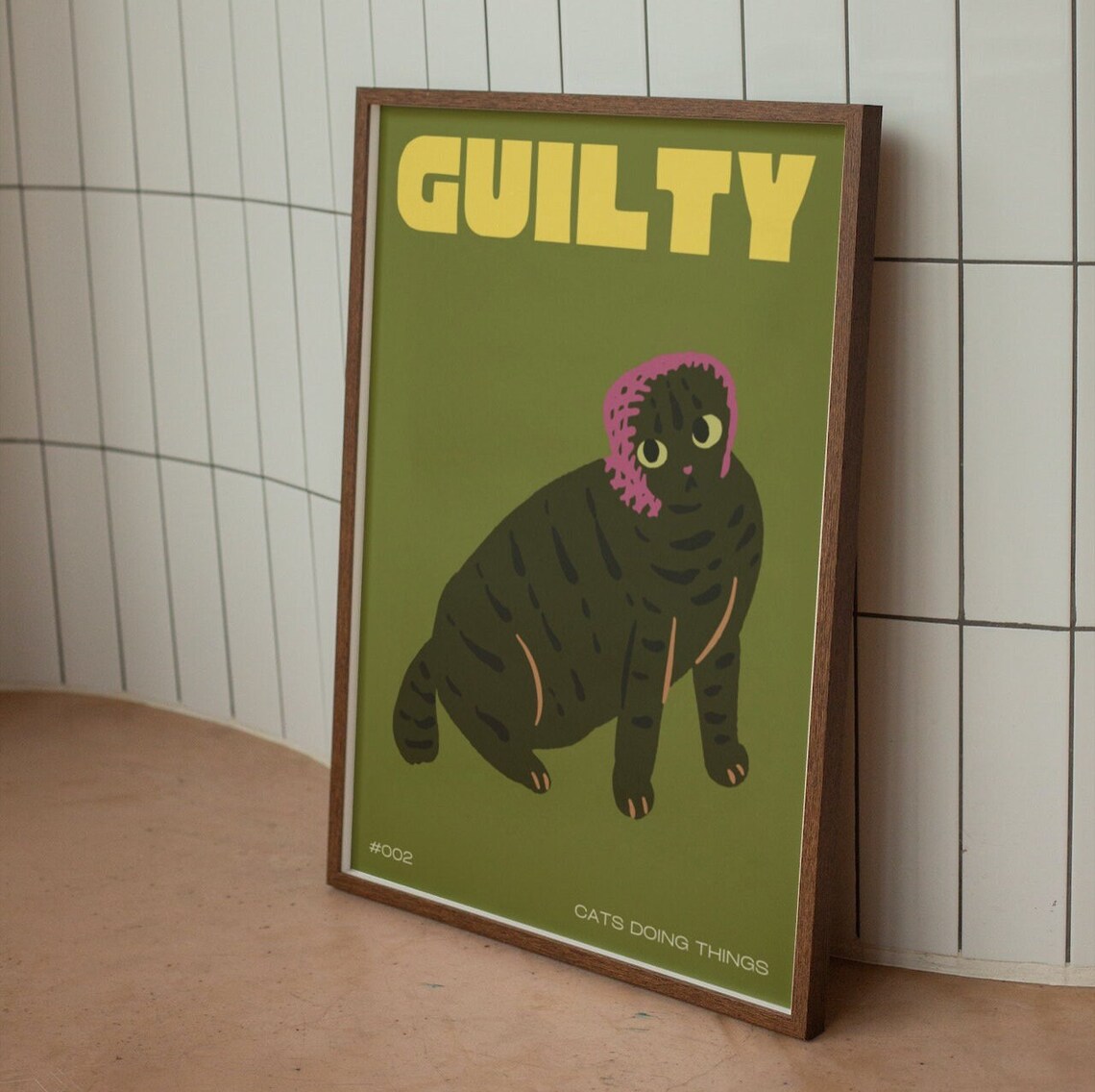Black Cat Funny Cat Illustration Art Print - Image 2