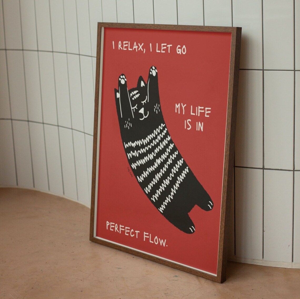 Cute Black Cat Funny Cat Print, Bedroom Poster - Image 2