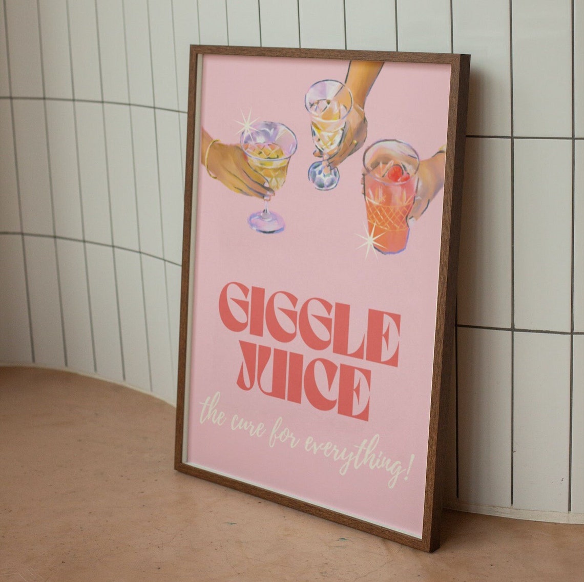 Giggle Juice The Funny Cure for Everything Cocktail Toast Poster - Image 2