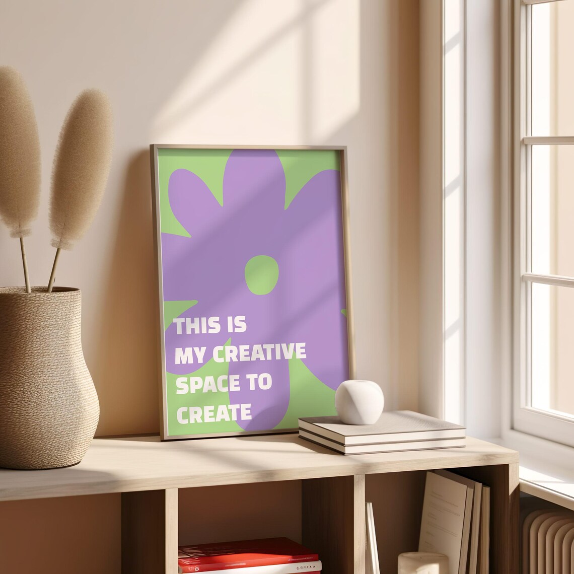 This Is My Creative Space to Create Purple Floral Quote Poster - Image 4