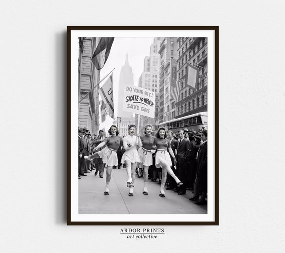 New York City 1940s Vintage Roller Skates Art Print