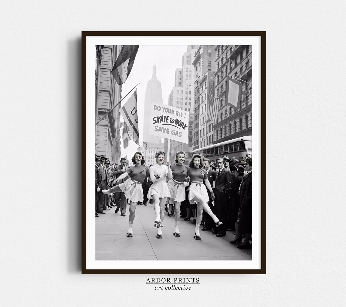 New York City 1940s Vintage Roller Skates Art Print