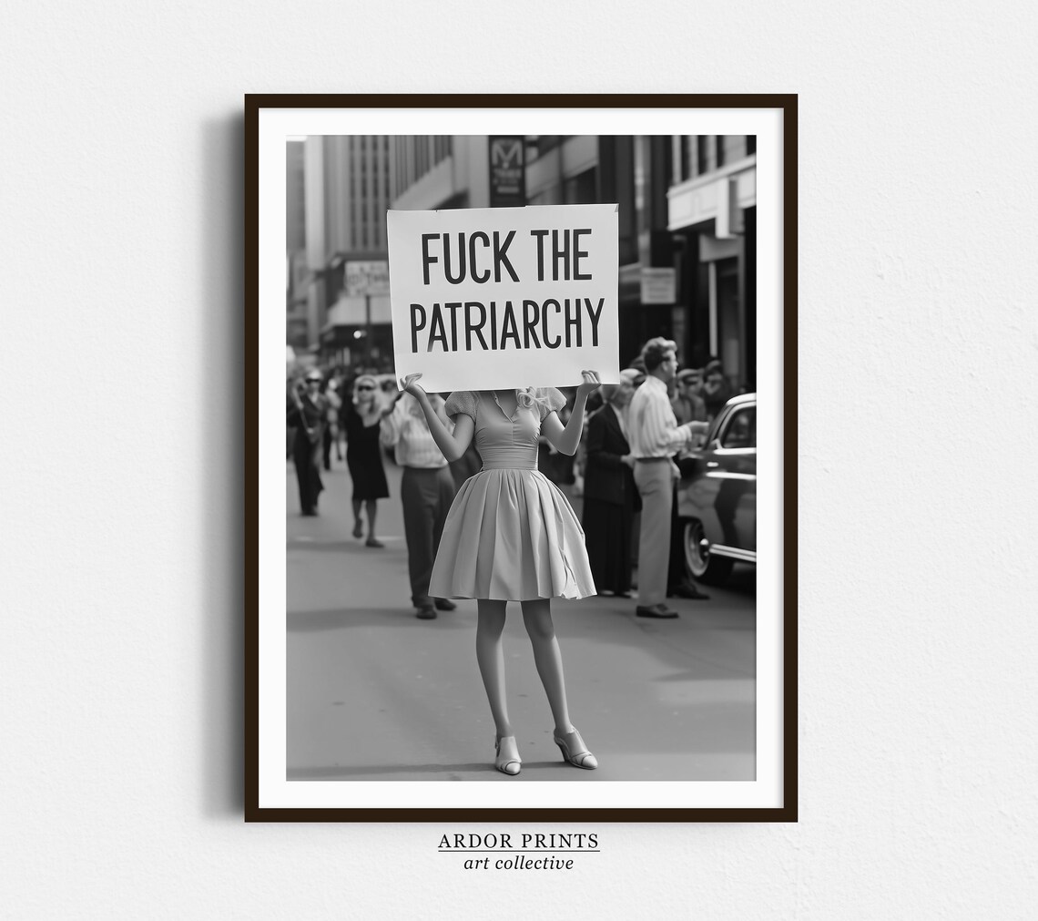 Fuck The Patriarchy Vintage Feminist Protest Art Print