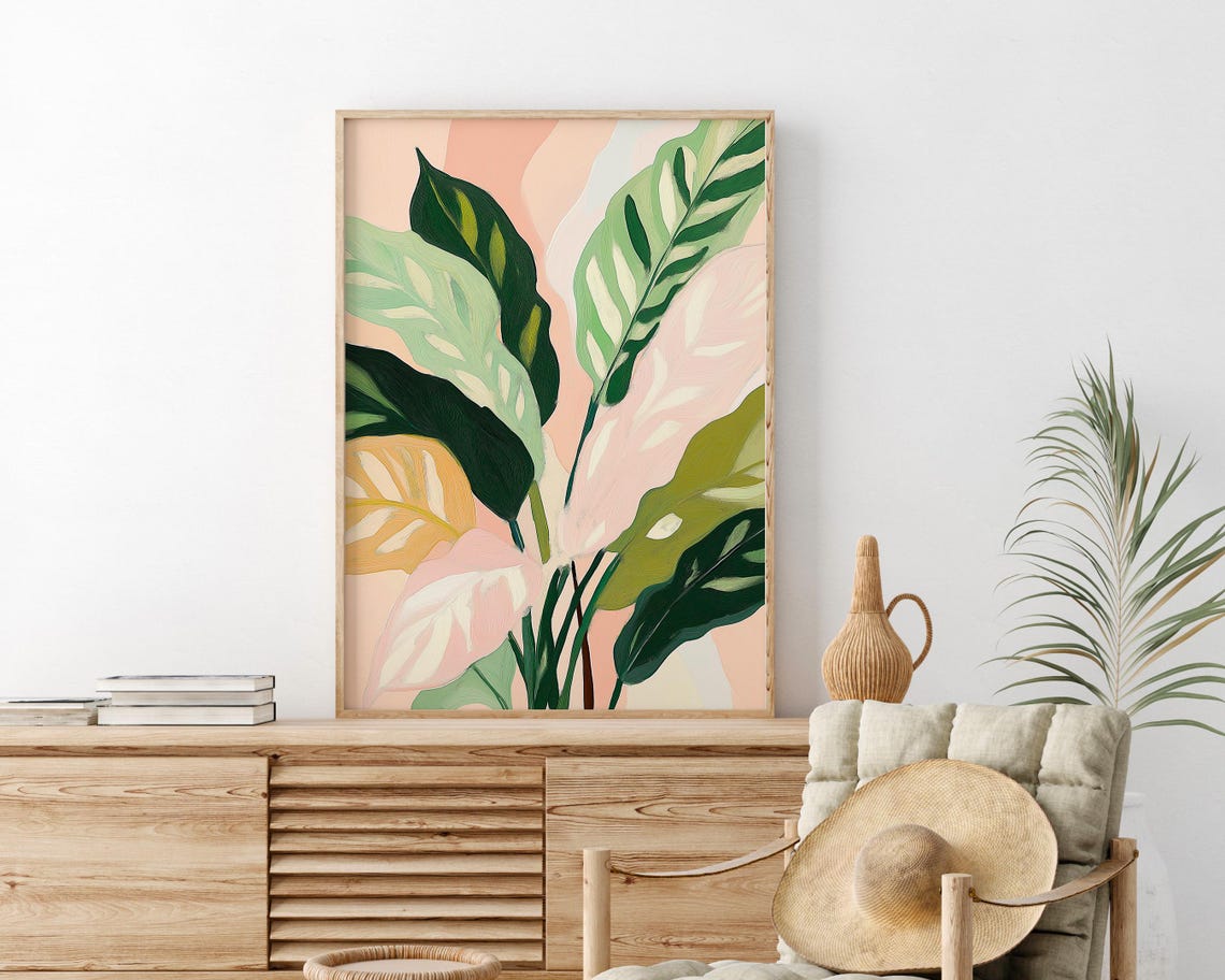 Botanical Leaf Art Print, Modern Tropical Leaves - Image 3