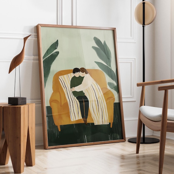 Romantic Couple Abstract People, Contemporary Artwork