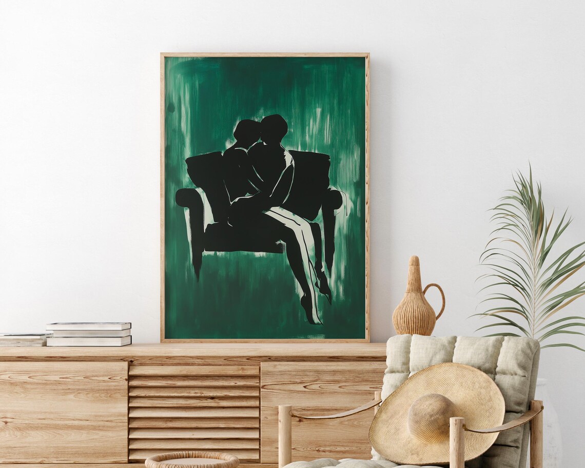 Romantic Couple Abstract People, Contemporary Artwork - Image 2