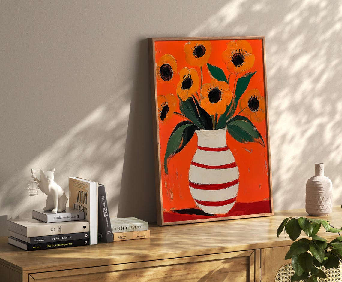 Abstract Poppy Bouquet - Modern Floral Art - Image 2