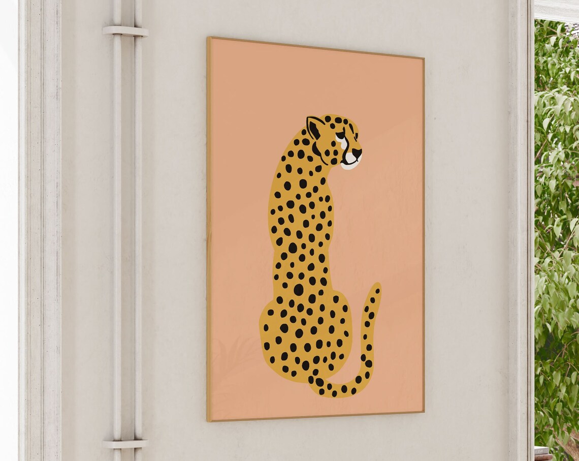 Cheetah Print Peach Leopard Boho Art Print