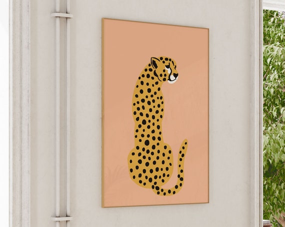 Cheetah Print Peach Leopard Boho Art Print